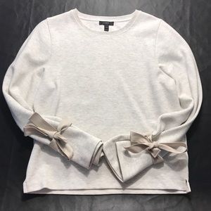 J. Crew Tops - J. Crew sweatshirt with bow tie bell sleeves J. Crew Tops - J. Crew sweatshirt with bow tie bell sleeves